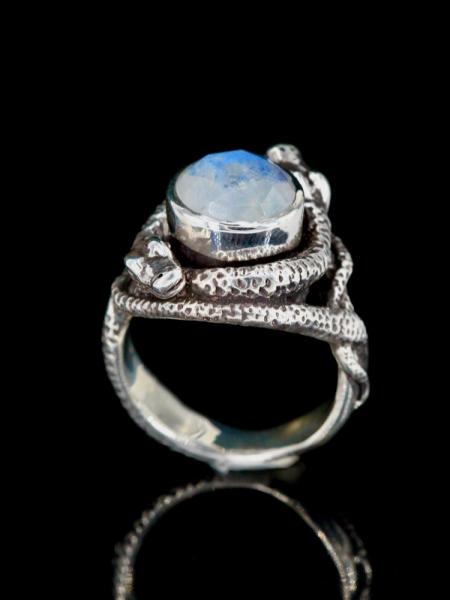 Oracle Snake Ring with Gemstone - Silver picture