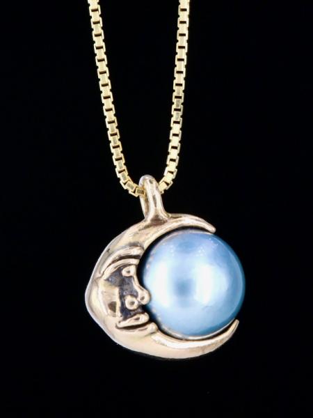 Moon Orb Pendant with South Sea Pearl - 14K gold picture