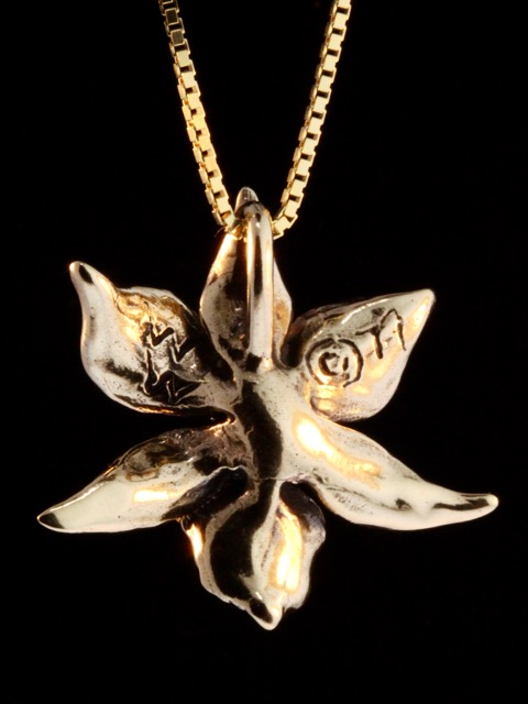 Gold Orchid Charm - 14k Gold picture