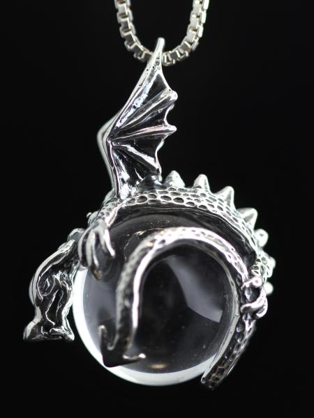 Dragon Orb Pendant - Silver picture