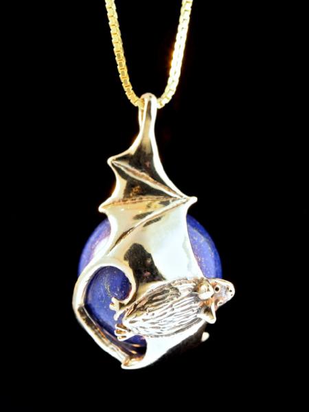 Bat Orb with Lapis Lazuli - 14K Gold picture