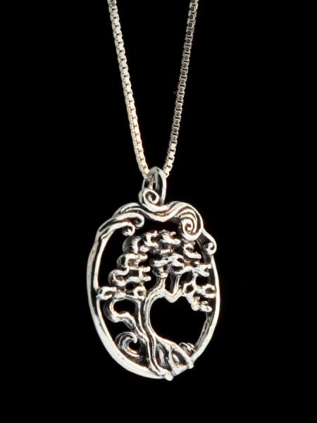 Cypress - Bonsai Tree Pendant - Silver picture