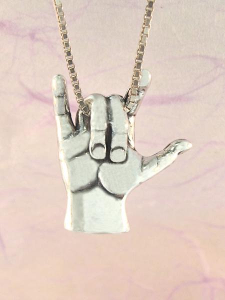 Love Sign Pendant ASL - Silver picture