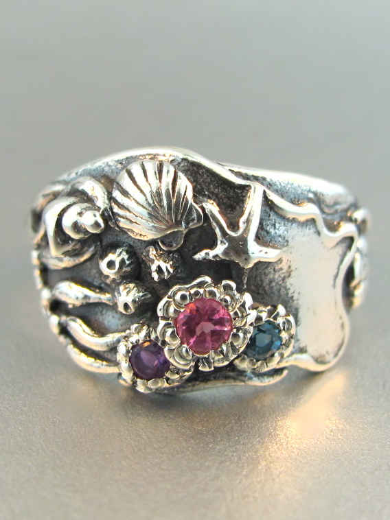 Tide Pool Ring with Gemstones - Silver picture
