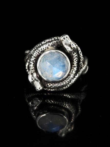 Oracle Snake Ring with Gemstone - Silver picture