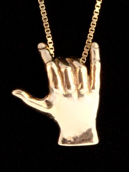 Love Sign Pendant ASL - 14K Gold picture