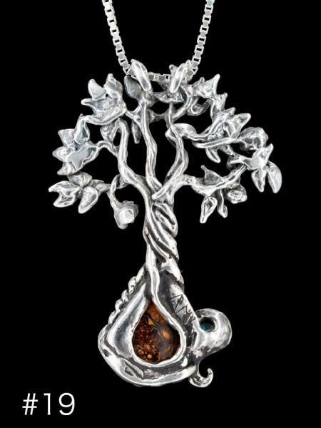 Primeval Forest Tree Pendants #15 and #19 with Koroit Australian Boulder Opals - Silver picture