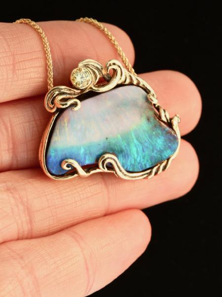 Sunset Tide Opal  Pendant - 18K Gold picture