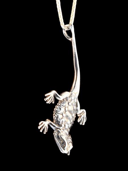 Bearded Dragon Lizard Charm - Silver picture
