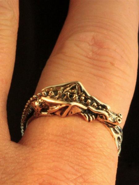 14k Gold Flame Dragon Ring picture