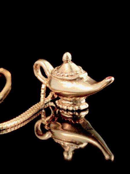 Gold Magic Lamp Charm - 14k Gold picture