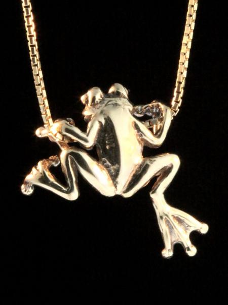 Gold Tree Frog Pendant - 14k Gold picture