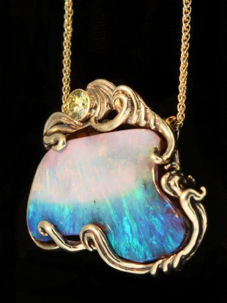 Sunset Tide Opal  Pendant - 18K Gold picture