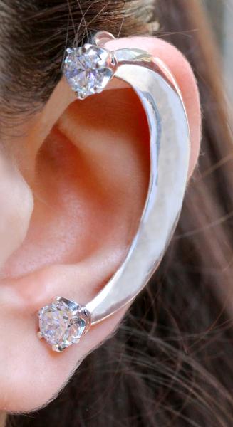 Celebrity Style - Crescent Ear Wrap with CZ's