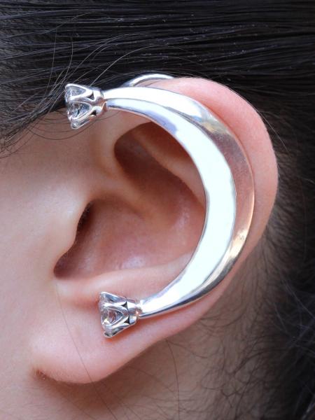 Celebrity Style - Crescent Ear Wrap with CZ's picture