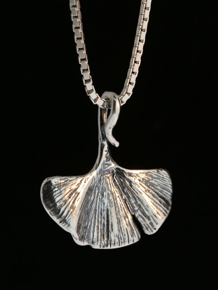 Ginkgo Leaf Charm - Silver picture