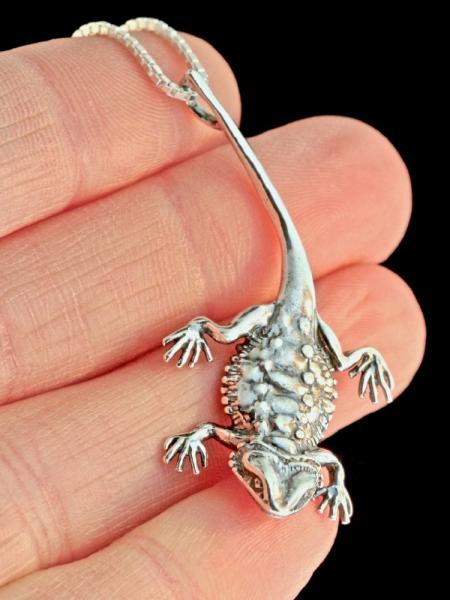 Bearded Dragon Lizard Charm - Silver picture