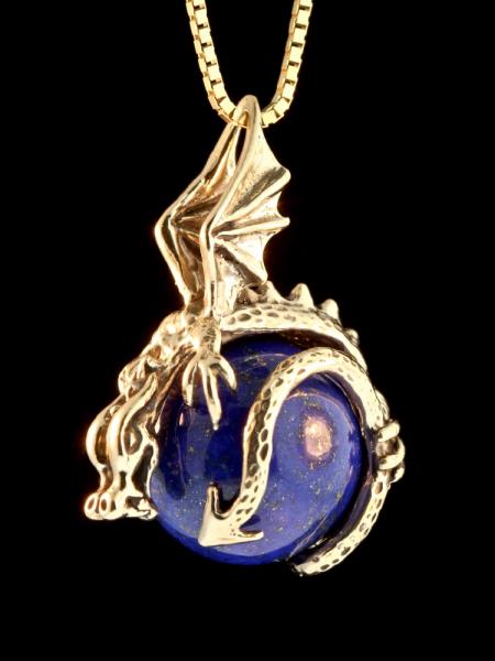 Dragon Orb with Lapis Lazuli - 14K Gold picture