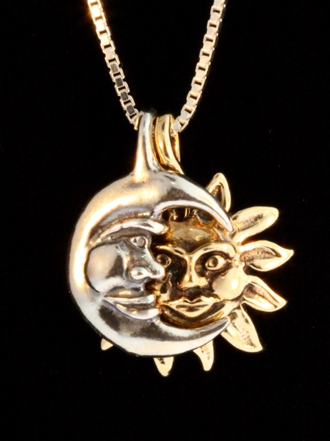 Gold and Silver Eclipse Pendant - 14K Gold and Silver picture