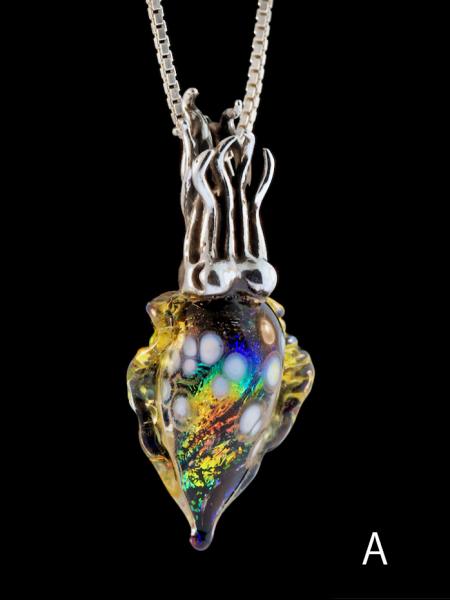 Iridescent Cuttlefish Pendant - Silver