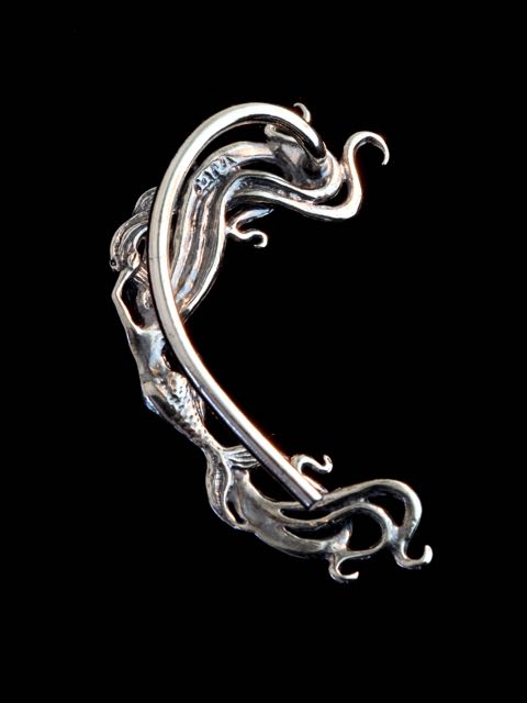Wave Rider Mermaid Ear Wrap - Silver picture