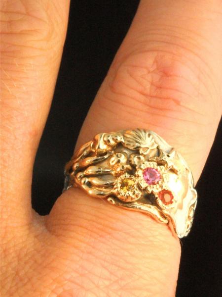 Gold Tide Pool Ring with Gemstones - 14k Gold picture