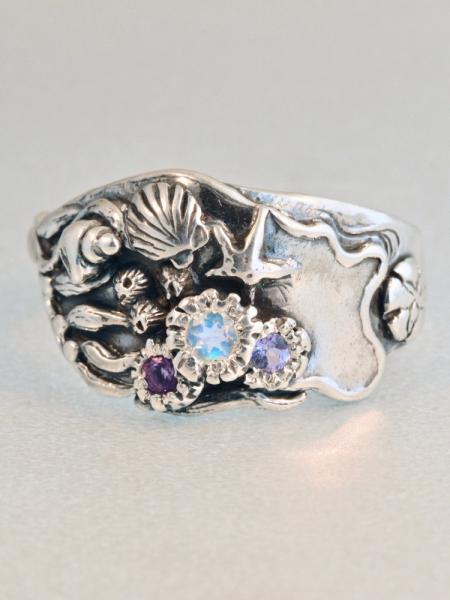 Tide Pool Ring with Gemstones - Silver picture