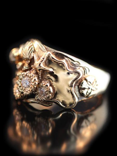 Gold Tide Pool Ring with Diamonds - 14k Gold picture