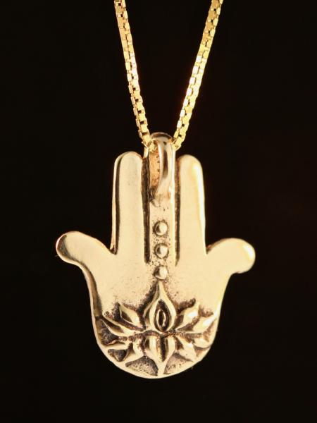 Eye of Protection Hamsa Hand - 14k Gold picture