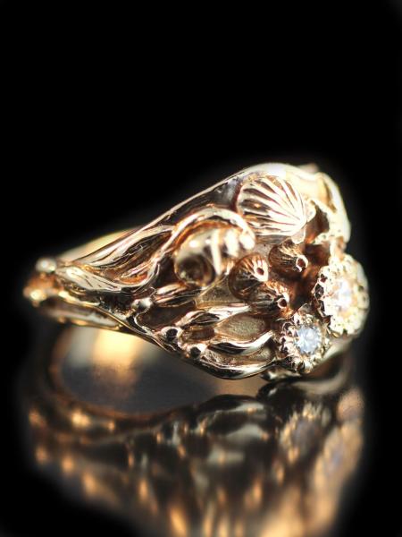 Gold Tide Pool Ring with Diamonds - 14k Gold picture