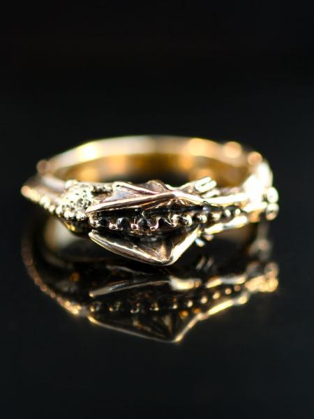 14k Gold Flame Dragon Ring picture