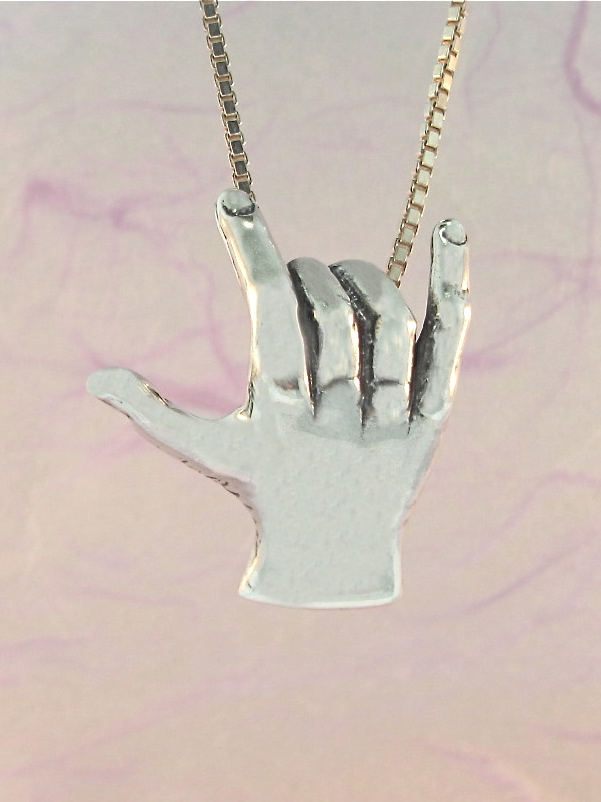 Love Sign Pendant ASL - Silver picture