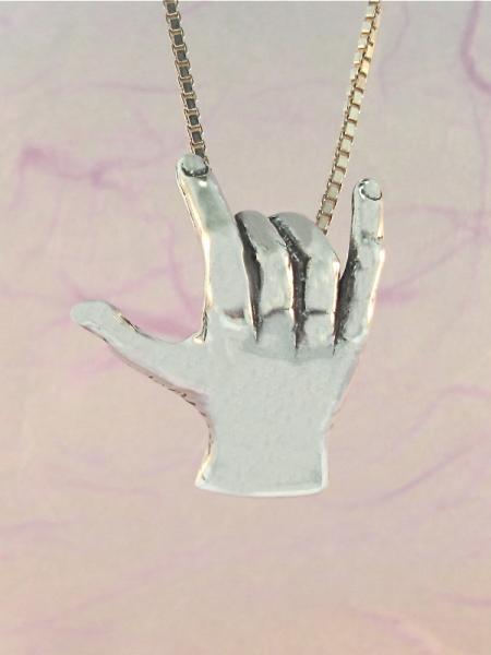 Love Sign Pendant ASL - Silver picture