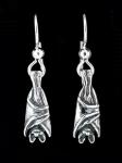 Bat Briolette Earrings - Silver