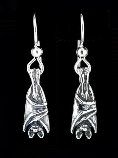 Bat Briolette Earrings - Silver