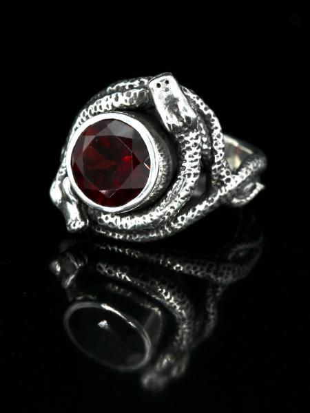 Oracle Snake Ring with Gemstone - Silver picture