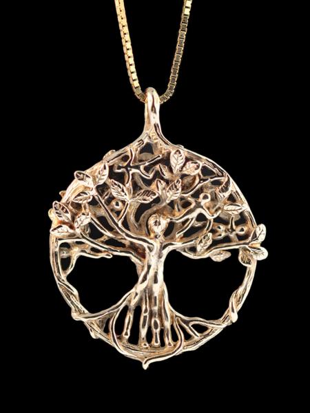 Circle of Life Tree Pendant - 14k Gold picture