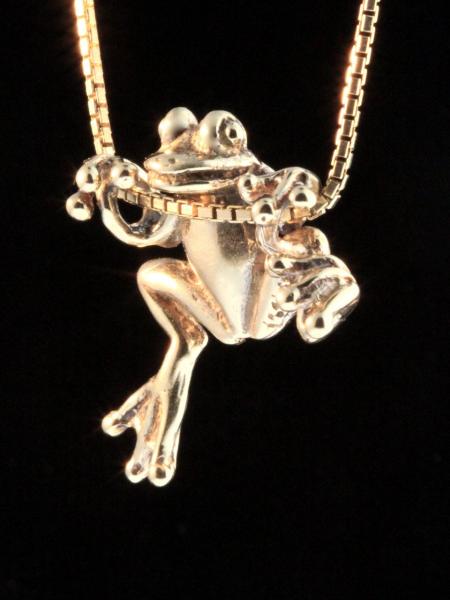 Gold Tree Frog Pendant - 14k Gold picture