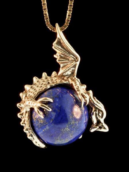 Dragon Orb with Lapis Lazuli - 14K Gold picture