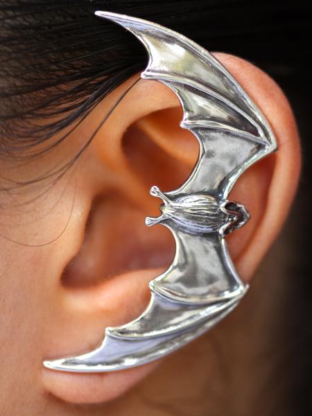 Bat Ear Wrap Cuff - Silver