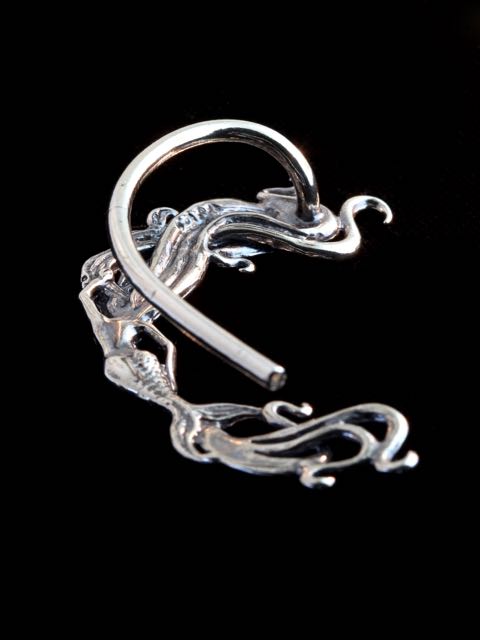 Wave Rider Mermaid Ear Wrap - Silver picture