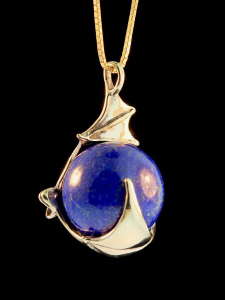 Bat Orb with Lapis Lazuli - 14K Gold picture