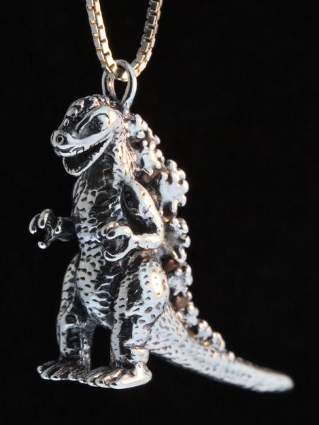 Godzilla Pendant - Silver picture