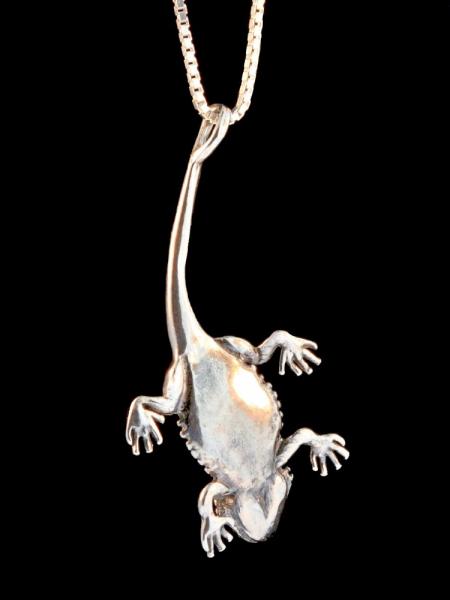 Bearded Dragon Lizard Charm - Silver picture