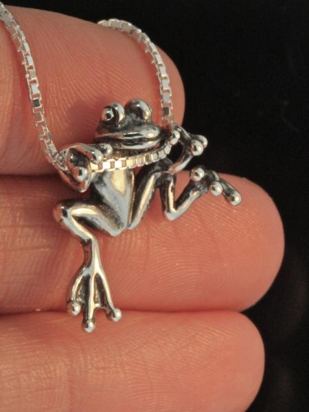 Frog - Tree Frog Pendant - Silver picture