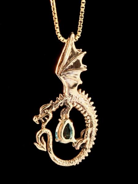 Oracle Dragon Pendant with Appetite - 14K Gold picture