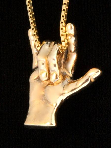 Love Sign Pendant ASL - 14K Gold picture