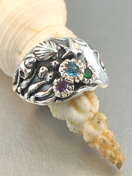 Tide Pool Ring with Gemstones - Silver picture