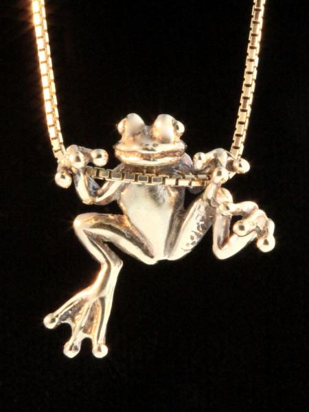 Gold Tree Frog Pendant - 14k Gold picture