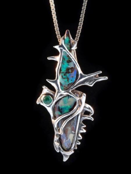 Abyss Opal Pendant - Silver picture